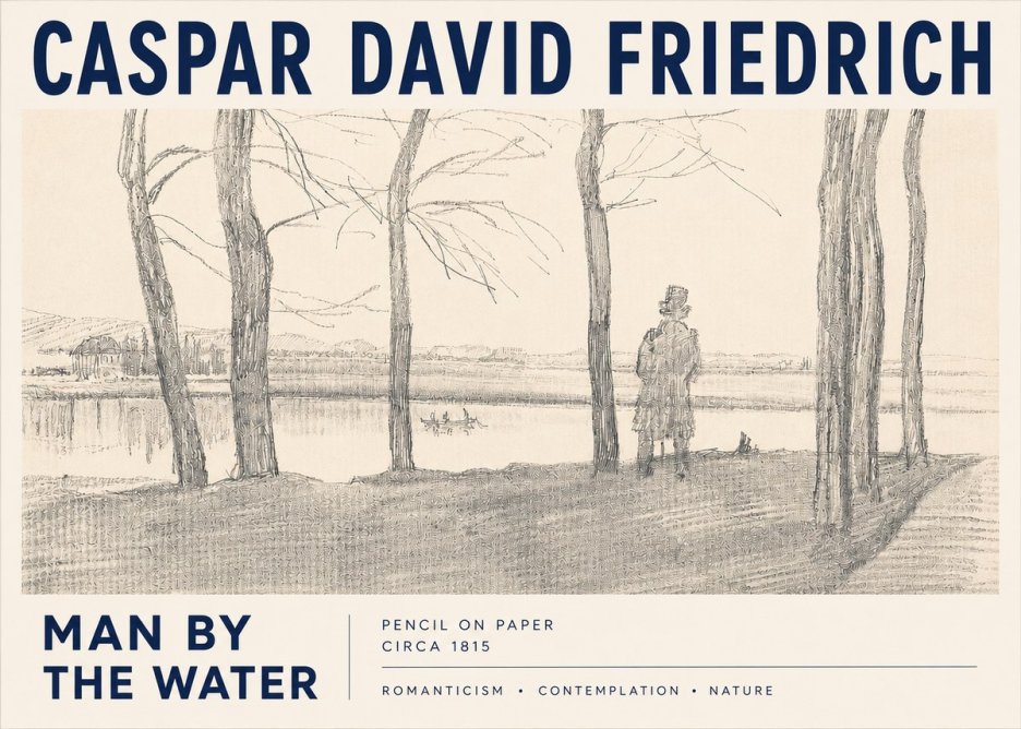 Caspar David Friedrich Man by the Water No3 - Plakát