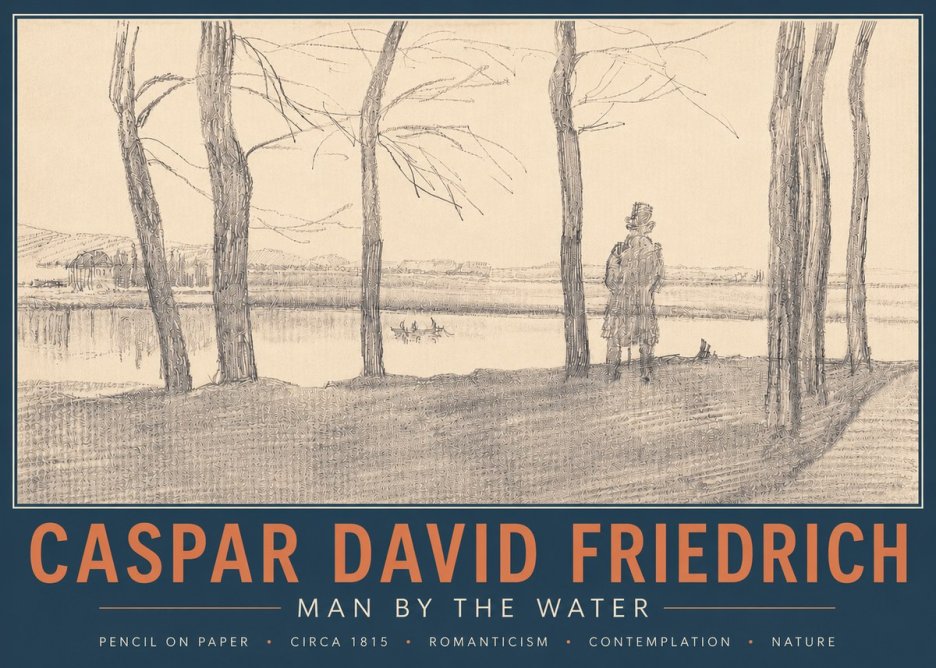 Caspar David Friedrich Man by the Water No4 - Plakát
