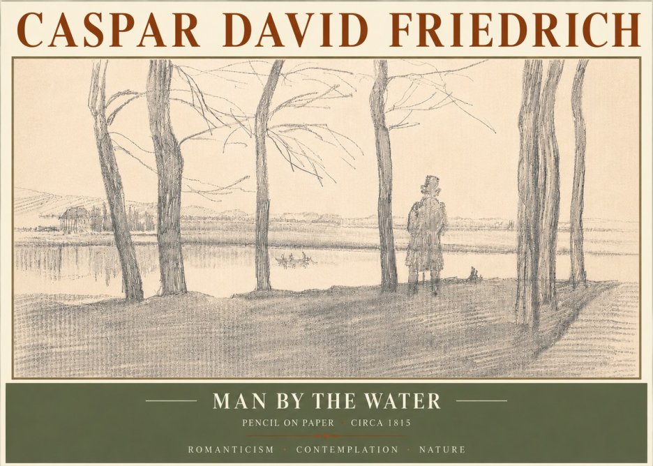 Caspar David Friedrich Man by the Water No5 - Plakát