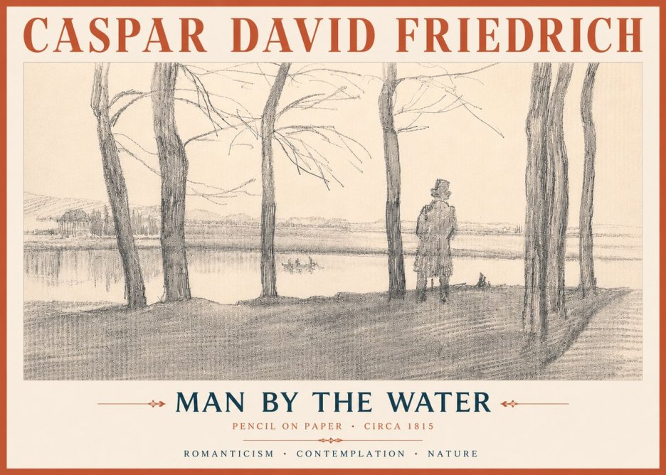 Caspar David Friedrich Man by the Water No6 - Plakát