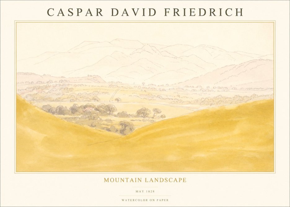 Caspar David Friedrich Mountain Landscape No1 - Plakát