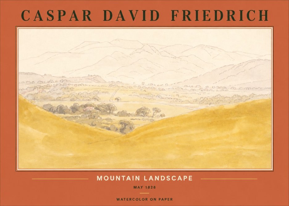 Caspar David Friedrich Mountain Landscape No2 - Plakát