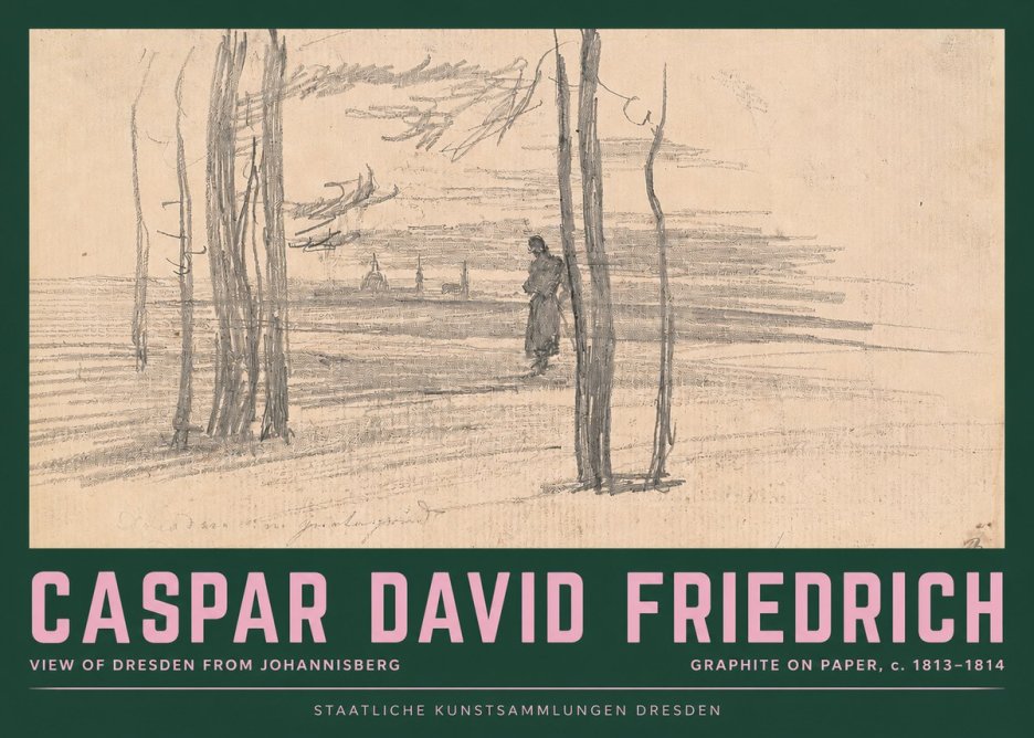 Caspar David Friedrich View of Dresden from Johannisberg No2 - Plakát