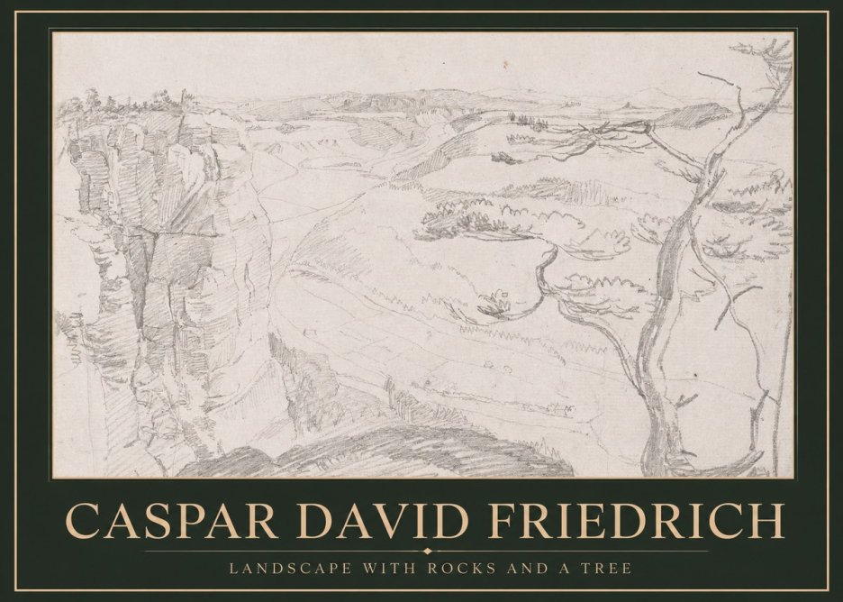 Caspar David Friedrich Landscape with Rocks and a Tree No1 - Plakát