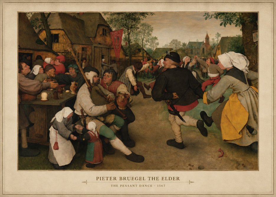 Pieter Bruegel The Peasant Dance II No3 - Plakát