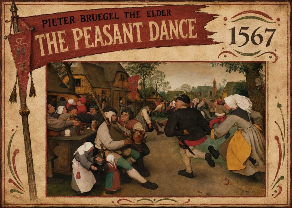 Pieter Bruegel The Peasant Dance II No6 - Plakát