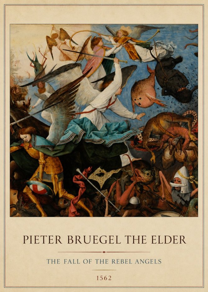 Pieter Bruegel The Fall of the Rebel Angels IV No4 - Plakát
