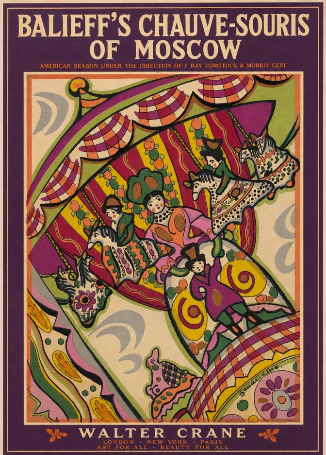 Walter Crane Balieff's Chauve-souris of Moscow No4 - Plakát