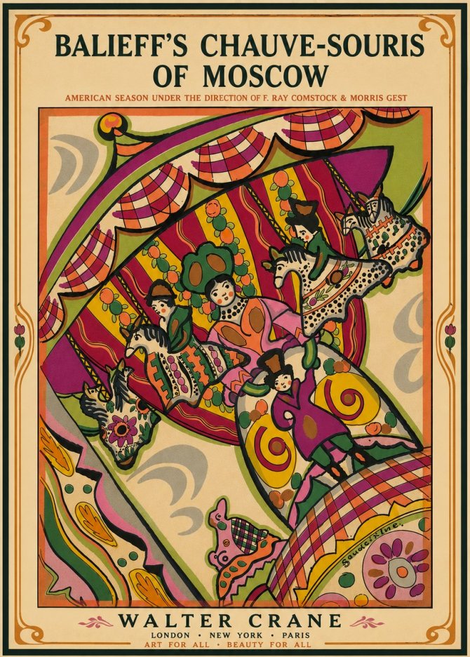Walter Crane Balieff's Chauve-souris of Moscow No5 - Plakát