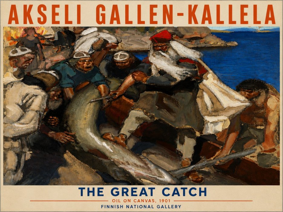 Akseli Gallen-Kallela The Great Catch No6 - Plakát
