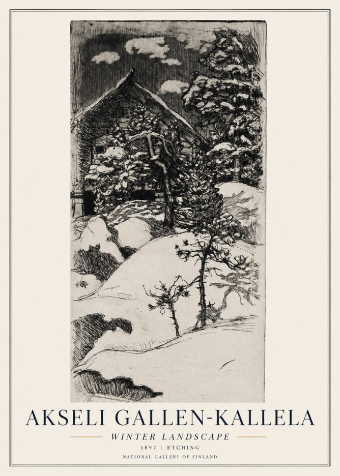 Akseli Gallen-Kallela Winter Landscape I No1 - Plakát