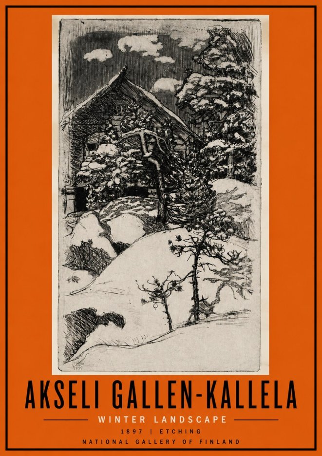 Akseli Gallen-Kallela Winter Landscape I No4 - Plakát