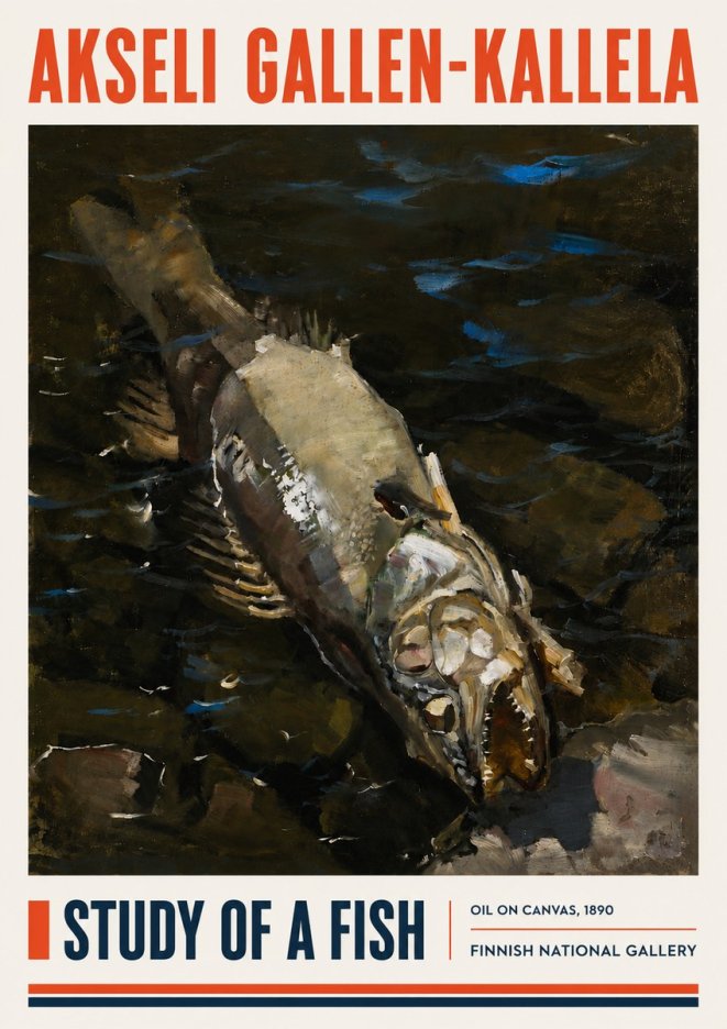Akseli Gallen-Kallela Study of a Fish No4 - Plakát