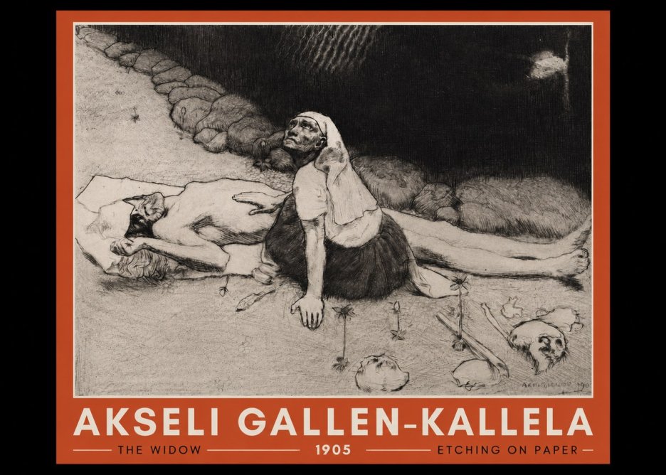 Akseli Gallen-Kallela The Widow No2 - Plakát