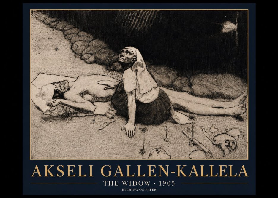 Akseli Gallen-Kallela The Widow No3 - Plakát