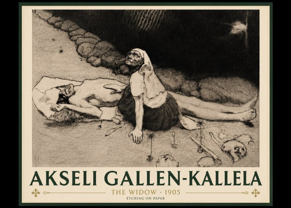 Akseli Gallen-Kallela The Widow No5 - Plakát