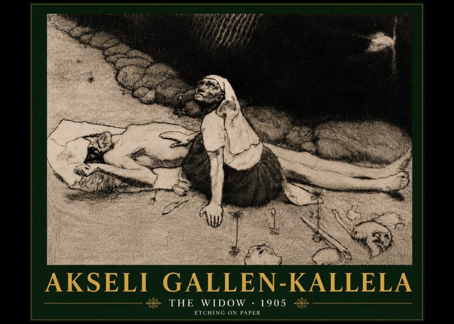 Akseli Gallen-Kallela The Widow No6 - Plakát