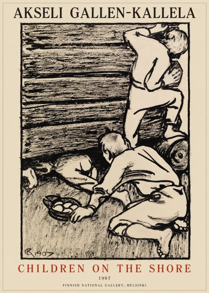 Akseli Gallen-Kallela Children on the Shore No1 - Plakát