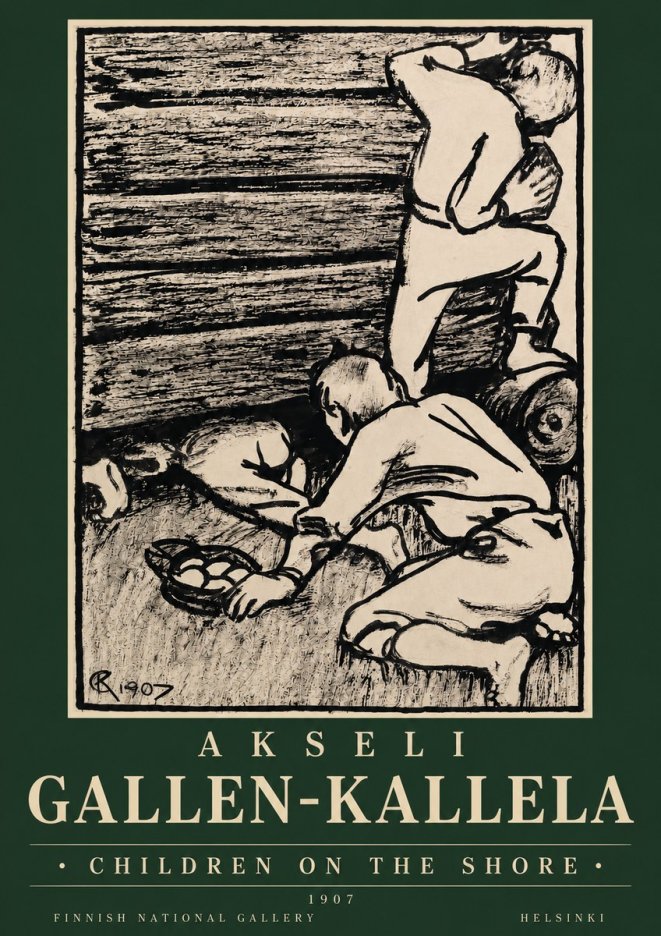 Akseli Gallen-Kallela Children on the Shore No3 - Plakát
