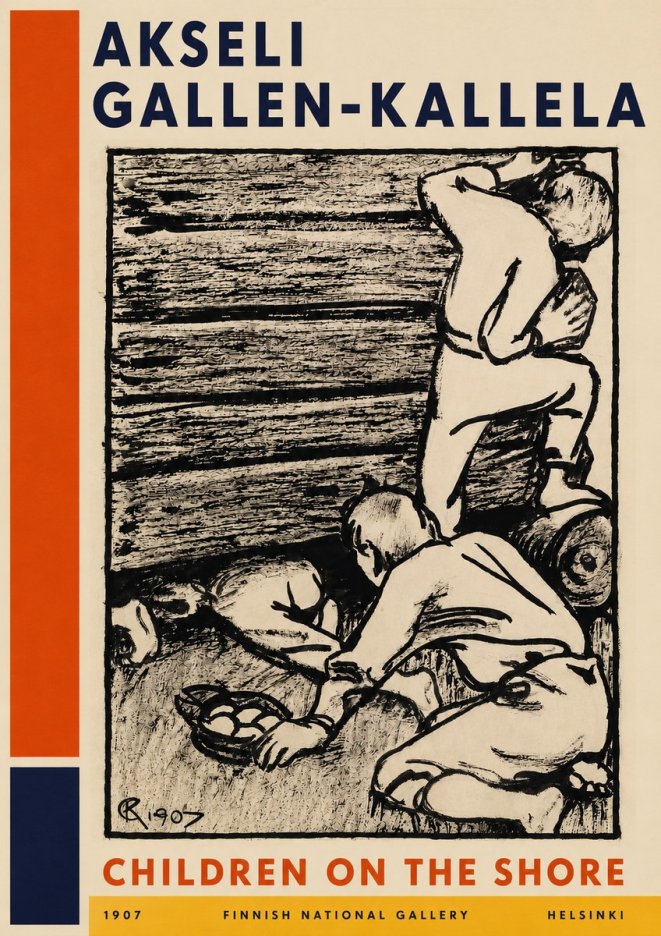 Akseli Gallen-Kallela Children on the Shore No4 - Plakát
