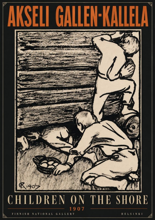 Akseli Gallen-Kallela Children on the Shore No6 - Plakát