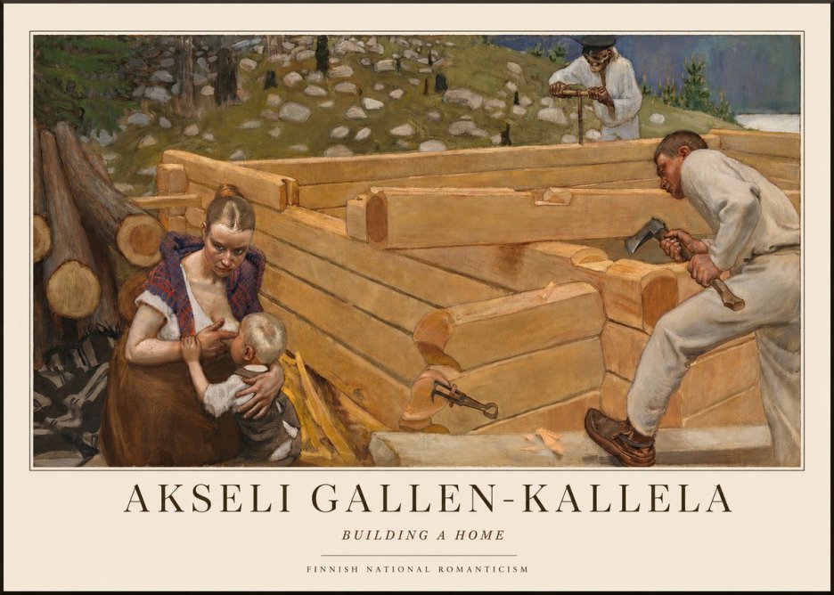 Akseli Gallen-Kallela Building a Home No1 - Plakát