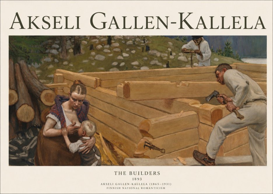 Akseli Gallen-Kallela Building a Home No3 - Plakát