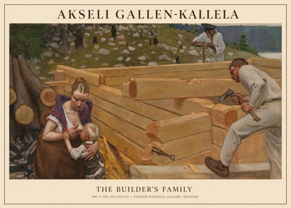 Akseli Gallen-Kallela Building a Home No6 - Plakát