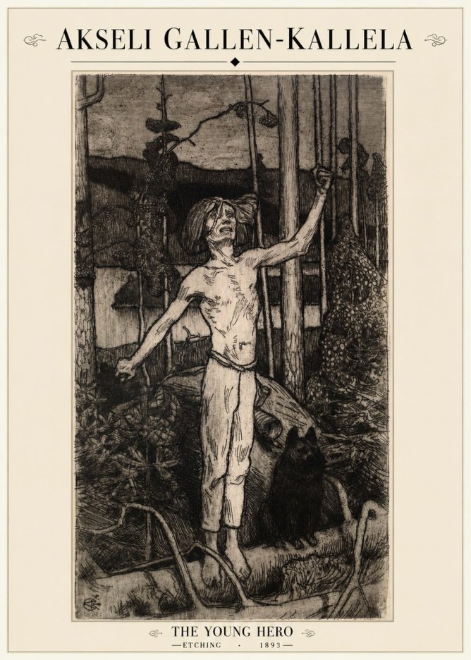 Akseli Gallen-Kallela The Young Hero No1 - Plakát
