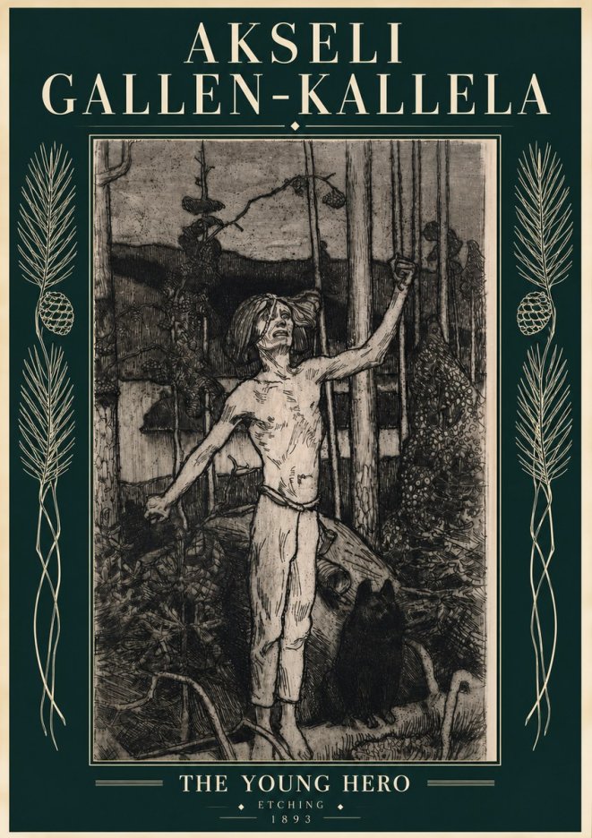 Akseli Gallen-Kallela The Young Hero No4 - Plakát