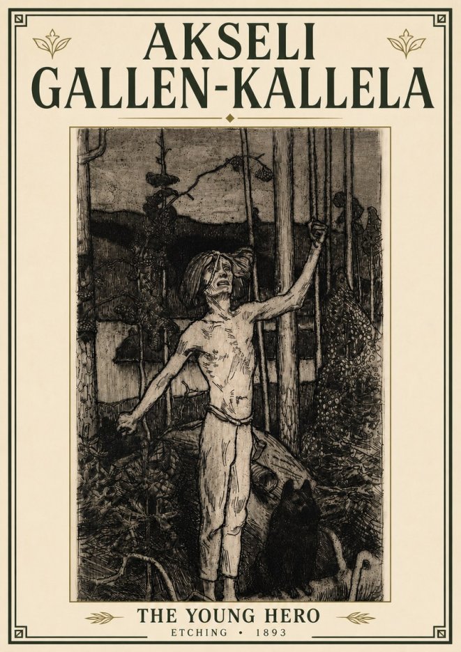 Akseli Gallen-Kallela The Young Hero No6 - Plakát