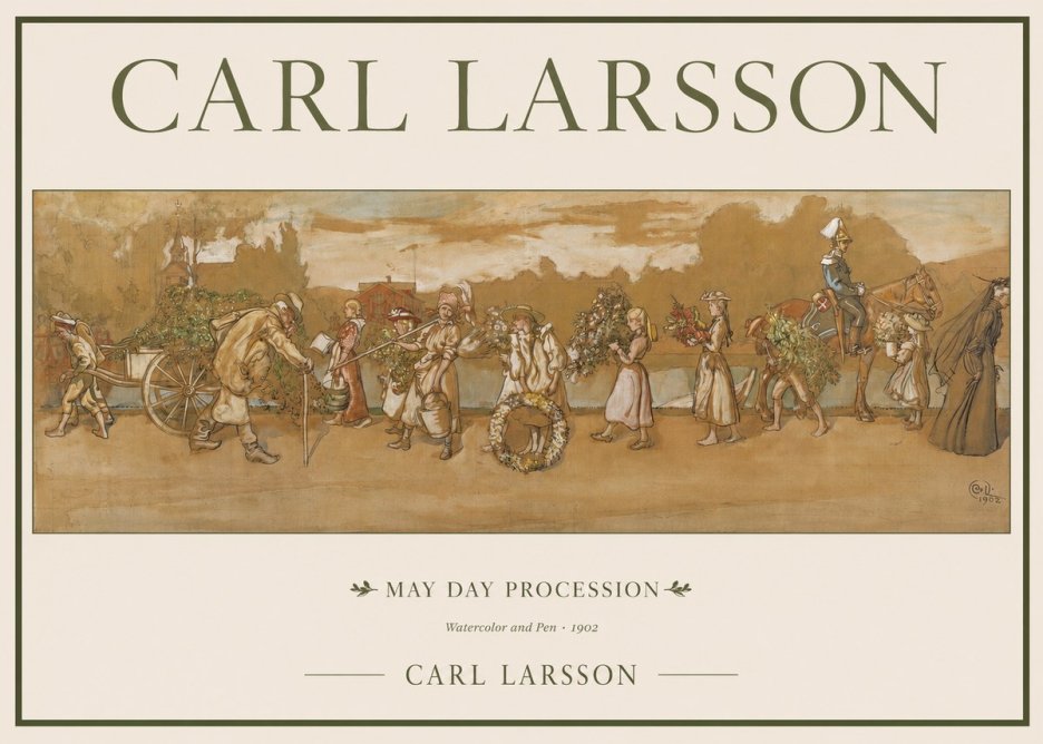 Carl Larsson May Day Procession No1 - Plakát