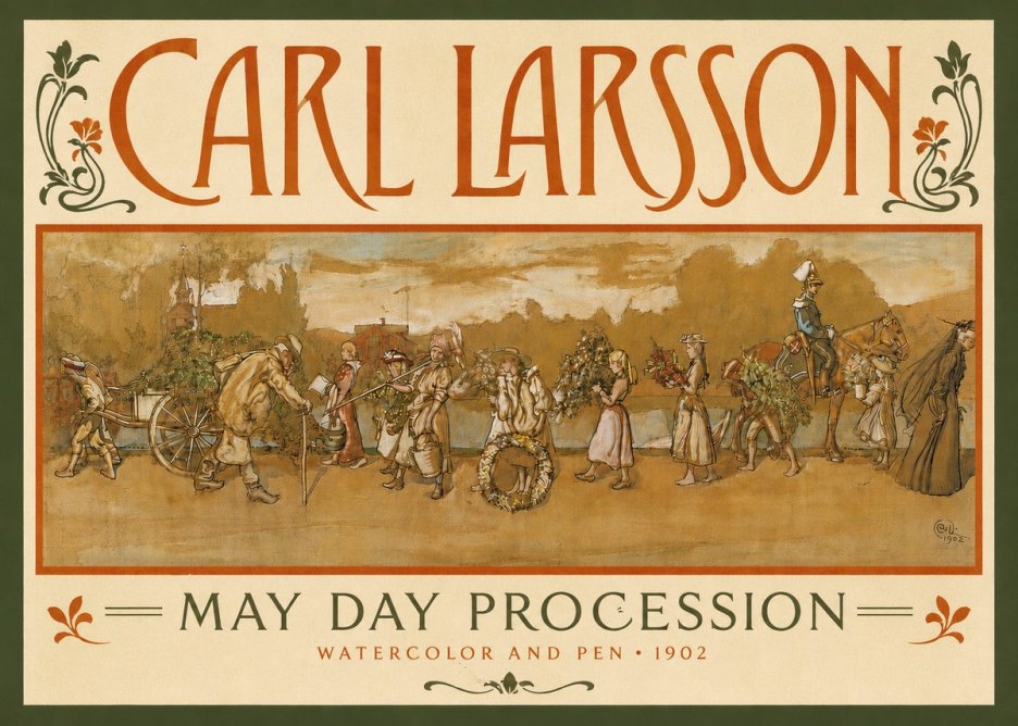 Carl Larsson May Day Procession No4 - Plakát