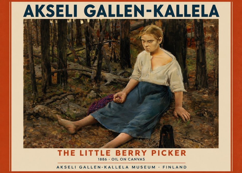Akseli Gallen-Kallela The Little Berry Picker No2 - Plakát