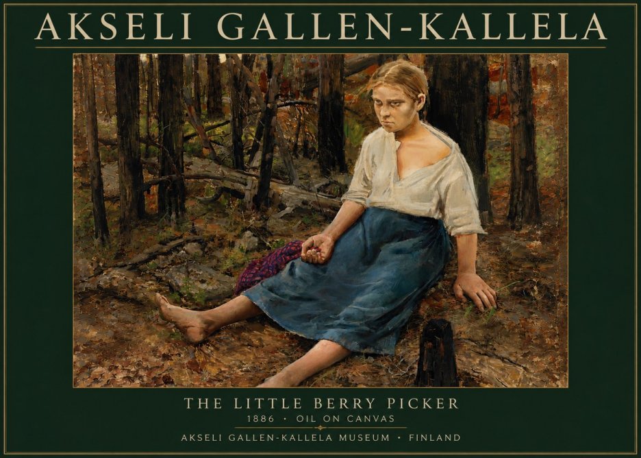Akseli Gallen-Kallela The Little Berry Picker No3 - Plakát