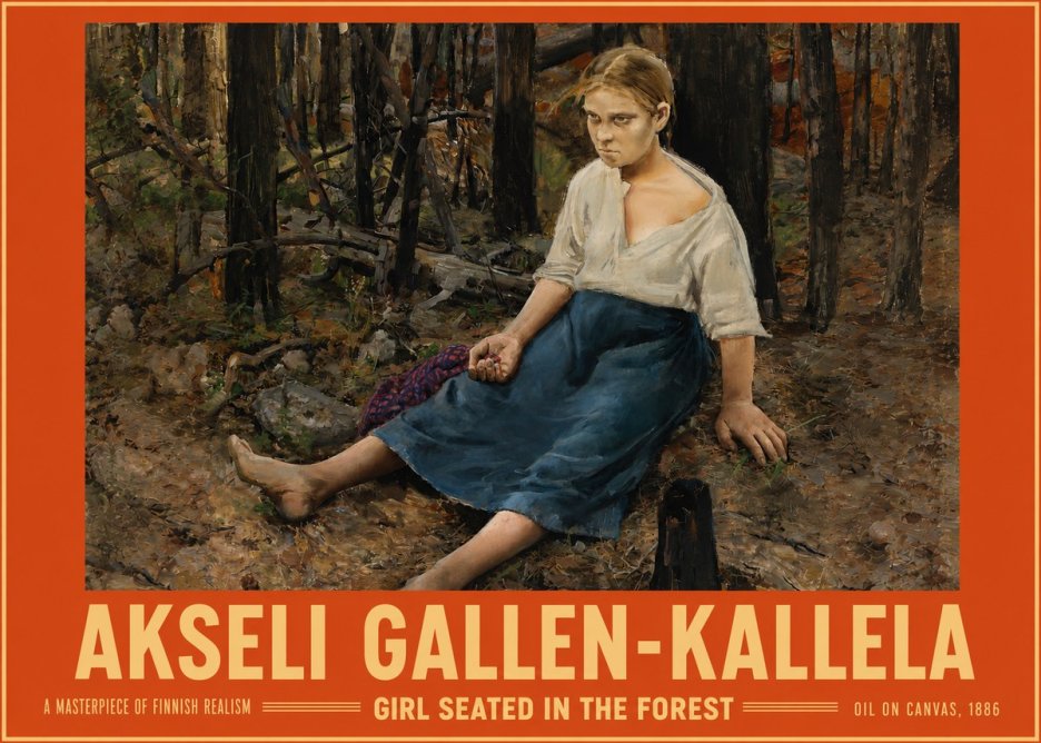 Akseli Gallen-Kallela The Little Berry Picker No6 - Plakát