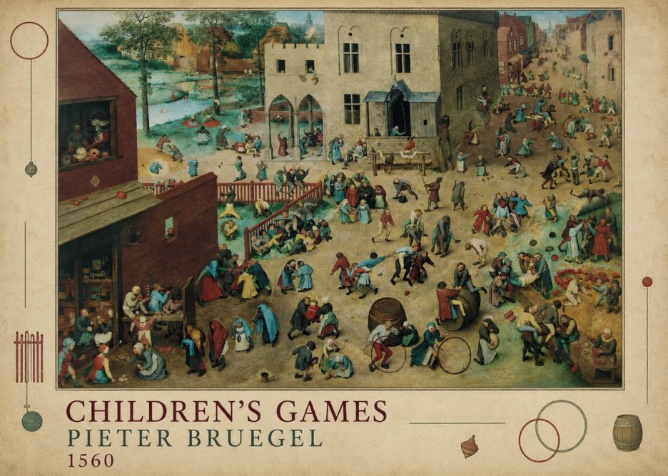 Pieter Bruegel Children's Games III No4 - Plakát