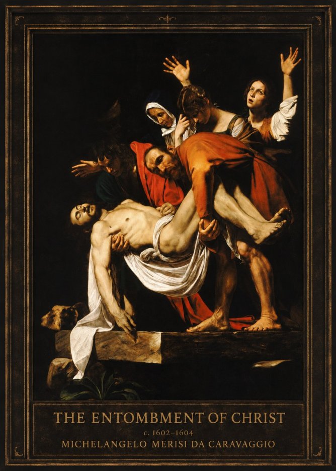 Michelangelo Merisi da Caravaggio The Entombment of Christ II No1 - Plakát