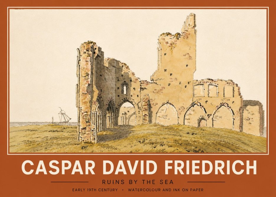 Caspar David Friedrich Ruins by the Sea No5 - Plakát