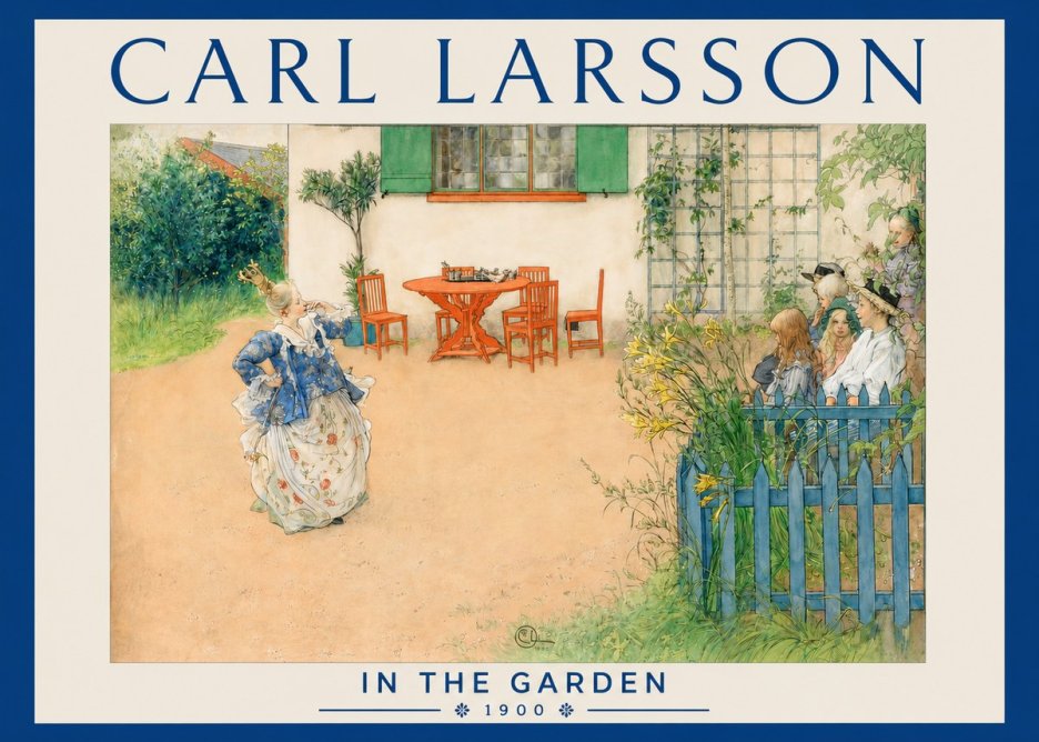 Carl Larsson In the Garden No3 - Plakát