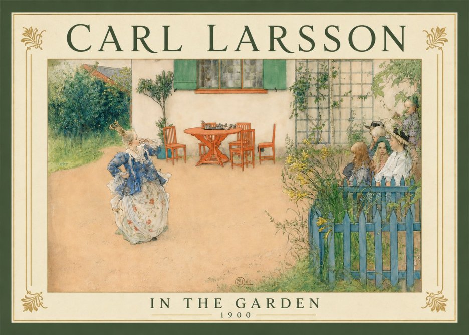Carl Larsson In the Garden No4 - Plakát