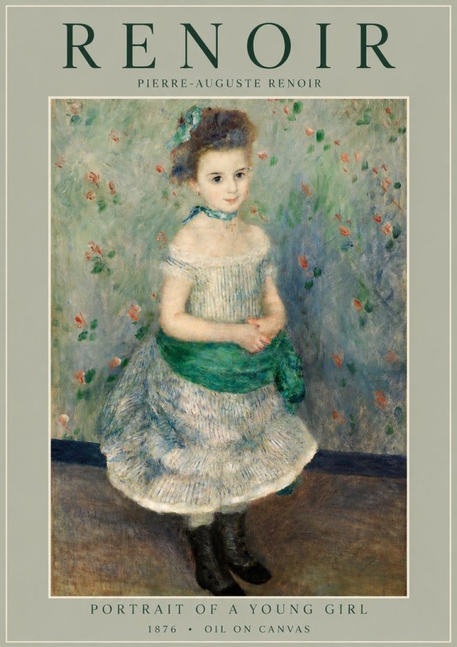 Renoir Portrait of a Young Girl I No4 - Plakát