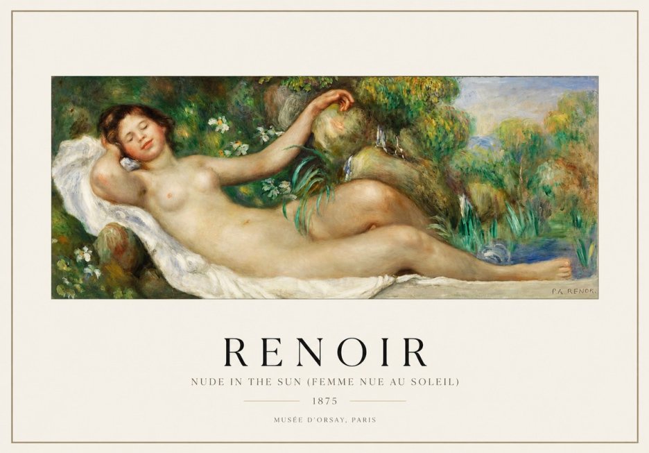 Renoir Nude in the Sun (Femme Nue Au Soleil) No1 - Plakát