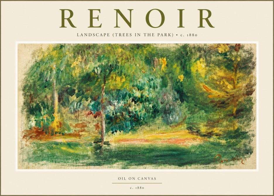 Renoir Landscape (Trees in the Park) No4 - Plakát