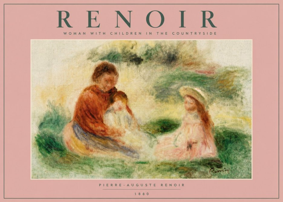 Renoir Woman with Children in the Countryside No4 - Plakát