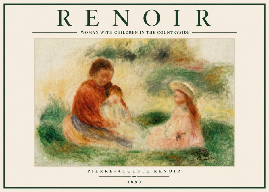 Renoir Woman with Children in the Countryside No6 - Plakát