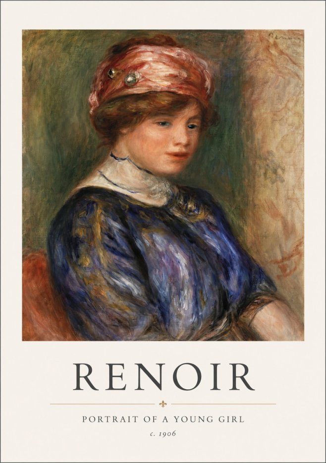 Renoir Portrait of a Young Girl II No1 - Plakát