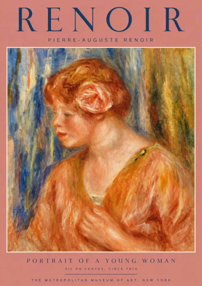 Renoir Portrait of a Young Woman I No2 - Plakát