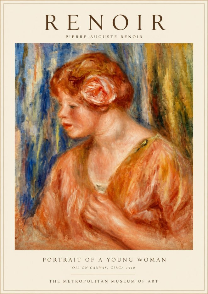 Renoir Portrait of a Young Woman I No3 - Plakát