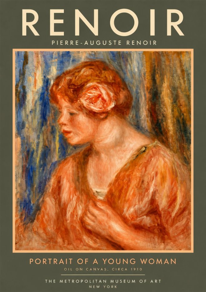 Renoir Portrait of a Young Woman No6 - Plakát